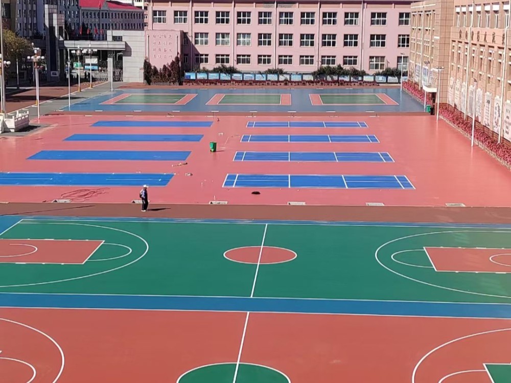 硅PU蓝球场